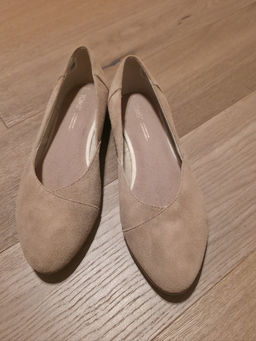 TOMS Suede Ballet Flats in Tan
